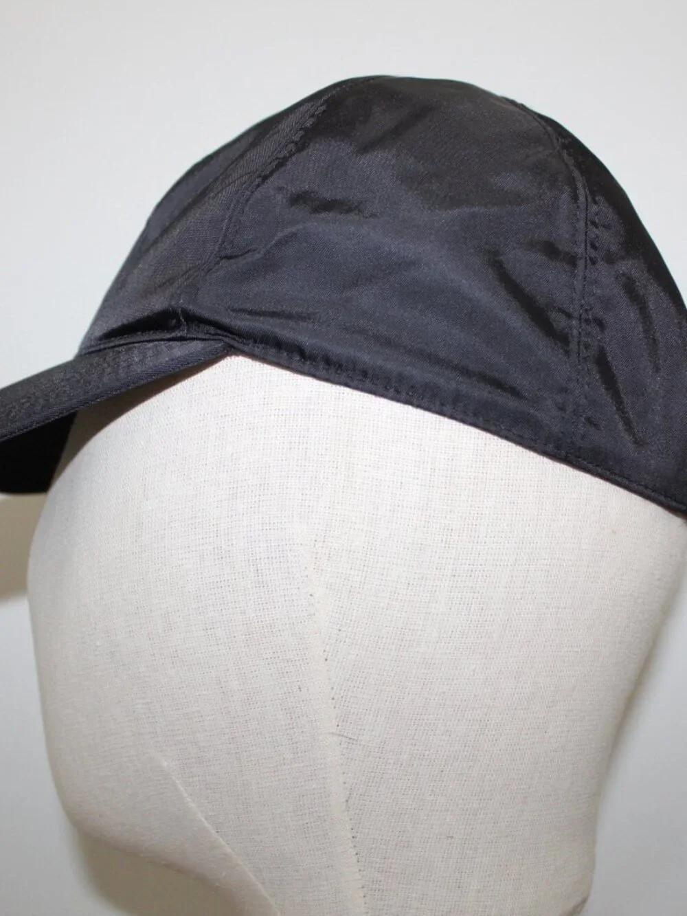 Prada Nylon Triangle Logo Black Baseball Cap Hat M
